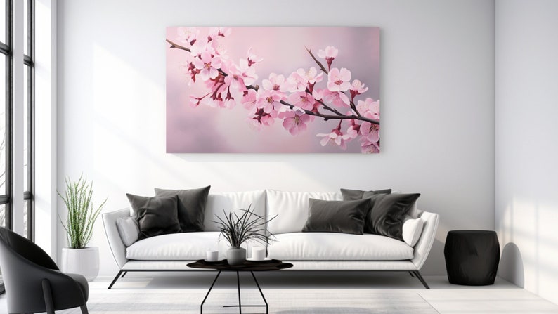 Light Pink Cherry Blossom, Pink, Nature, Canvas Print, Home Decor ...