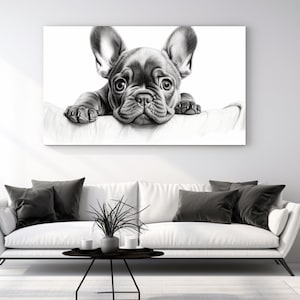 Frenchie Hund, Design, Leinwanddrucke, Wandkunst auf Leinwand, Design, Perfektes Geschenk, Tierdekor, Wohndekor, Französische Bulldogge, Wanddekor