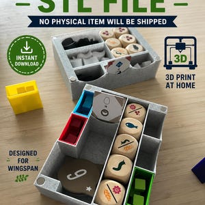 Wingspan Insert STL Files | Magnetic Organizer for Base Game & All Expansions | 3D Printable Storage Solution