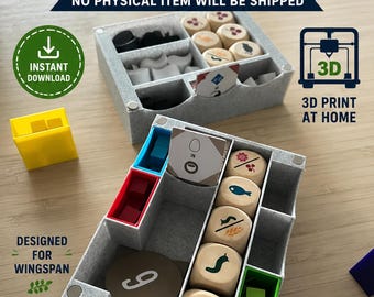 Wingspan Insert STL Files | Magnetic Organizer for Base Game & All Expansions | 3D Printable Storage Solution