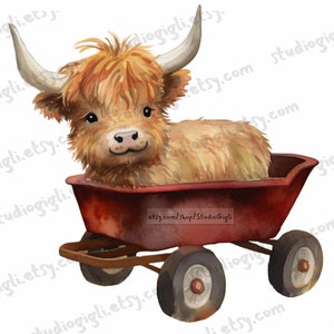 Highland Cow Png, Highland Cow Design, Baby Cow, Western Png, Cow Bundle, Highland Cow Art, Western Sublimation, DTF, POD, Cute Cow Png