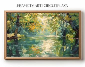 Ruhiger Fluss im idyllischen Wald | sofort Download | TV Rahmen Kunst | TV Frame Art | Wallpaper | digitale Datei