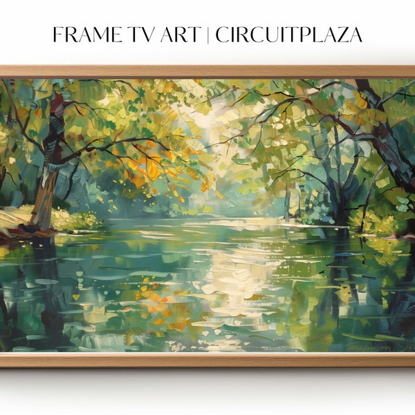 Ruhiger Fluss im idyllischen Wald | sofort Download | TV Rahmen Kunst | TV Frame Art | Wallpaper | digitale Datei