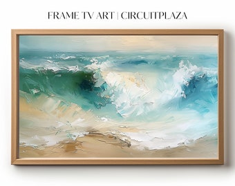 Brechende Welle am sommerlichen Strand | sofort Download | TV Rahmen Kunst | TV Frame Art | Wallpaper | digitale Datei