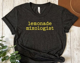 Lemonade Mixologist TShirt, Lemon Shirt, Minimalist Shirt, Lemon Lover Shirt, Farmers Market Shirt, Cute Fruit Shirt, Summer Fruit Shirt