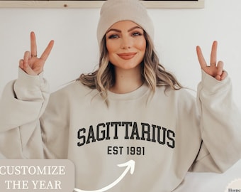 Custom Sagittarius Birthday Sweatshirt, December Birthday Shirt, Astrology Shirt Sagitarrius,Sagittarius Astrology Gift,Star Sign Sweatshirt