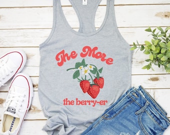 Women's Strawberry Tank Top, Berry Tank Top, Cute Strawberry Shirt, Cute Fruit Shirt, Women's Summer Tank, Strawberry Shirt, Racerback Tank