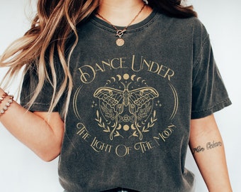 Moth TShirt, Moth Moon Shirt, Celestial Moth TShirt, Moth Cottagecore Aesthetic, Insect Shirt, Moth Gift, Vintage Moth Shirt, Dark Academia