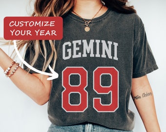 Custom Gemini Birthday TShirt, May Birthday Shirt, June Birthday Tee, Astrology Shirt Gemini, Gemini Zodiac Gift, Star Sign Birthday