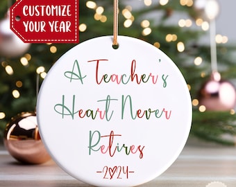 Custom Teacher Retirement Christmas Ornament, Teacher Retirement Gift, Retired Teacher Christmas Ornament, Gift for Teacher, Custom Ornament