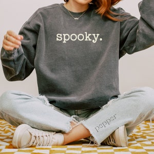 Comfort Colors® Halloween Sweatshirt, Spooky Sweatshirt, Minimalist Halloween Sweater, Fall Sweatshirt,Spooky Season Sweatshirt,Spooky Shirt