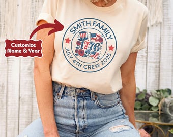 Custom July 4th Family Shirts, Personalized Matching Family 4th of July Shirts 2025, Family Vacation Shirts,4th of July Family Reunion Shirt
