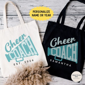Cheer Coach Gift, Cheer Coach Tote Bag, Cheer Mom Gift, Cheer Mom Tote Bag, Canvas Tote Bag, Cheer Competition Gift, Cheerleading Gift
