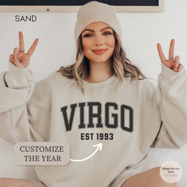 Custom Virgo Birthday Sweatshirt, August September Birthday Shirt, Astrology Shirt Virgo, Virgo Astrology Gift, Star Sign Virgo Sweatshirt