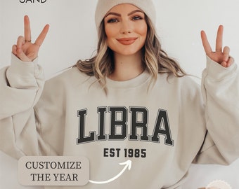 Sudadera de cumpleaños de Libra personalizada, camisa de cumpleaños de septiembre de octubre, camisa de astrología Libra, regalo de astrología de Libra, camisa de cumpleaños de signo estelar