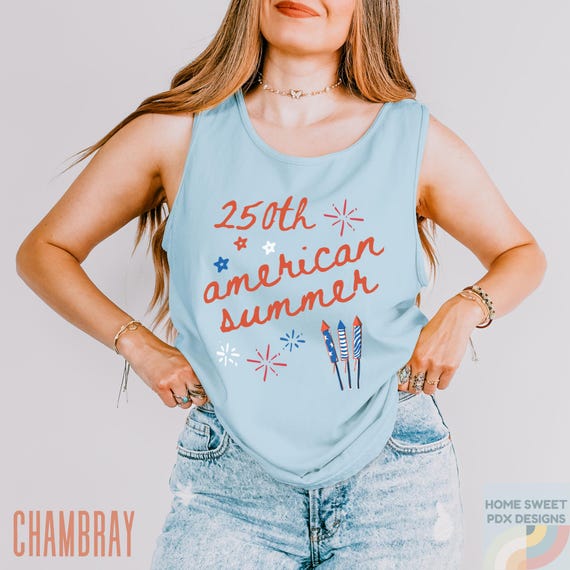 250th Anniversary Shirt, Comfort Colors® America 250 Shirt,  4th of July Tank Top, USA 250th Birthday Freedom Shirt, Patriotic Shirt For Her