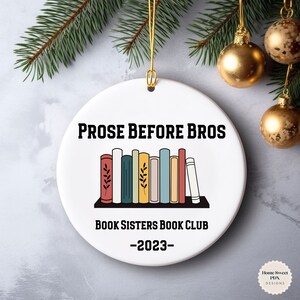 Custom Book Club Christmas Ornament, Book Club Gift, Book Lover Christmas Ornament, Reading Ornament, Personalized Christmas Ornament