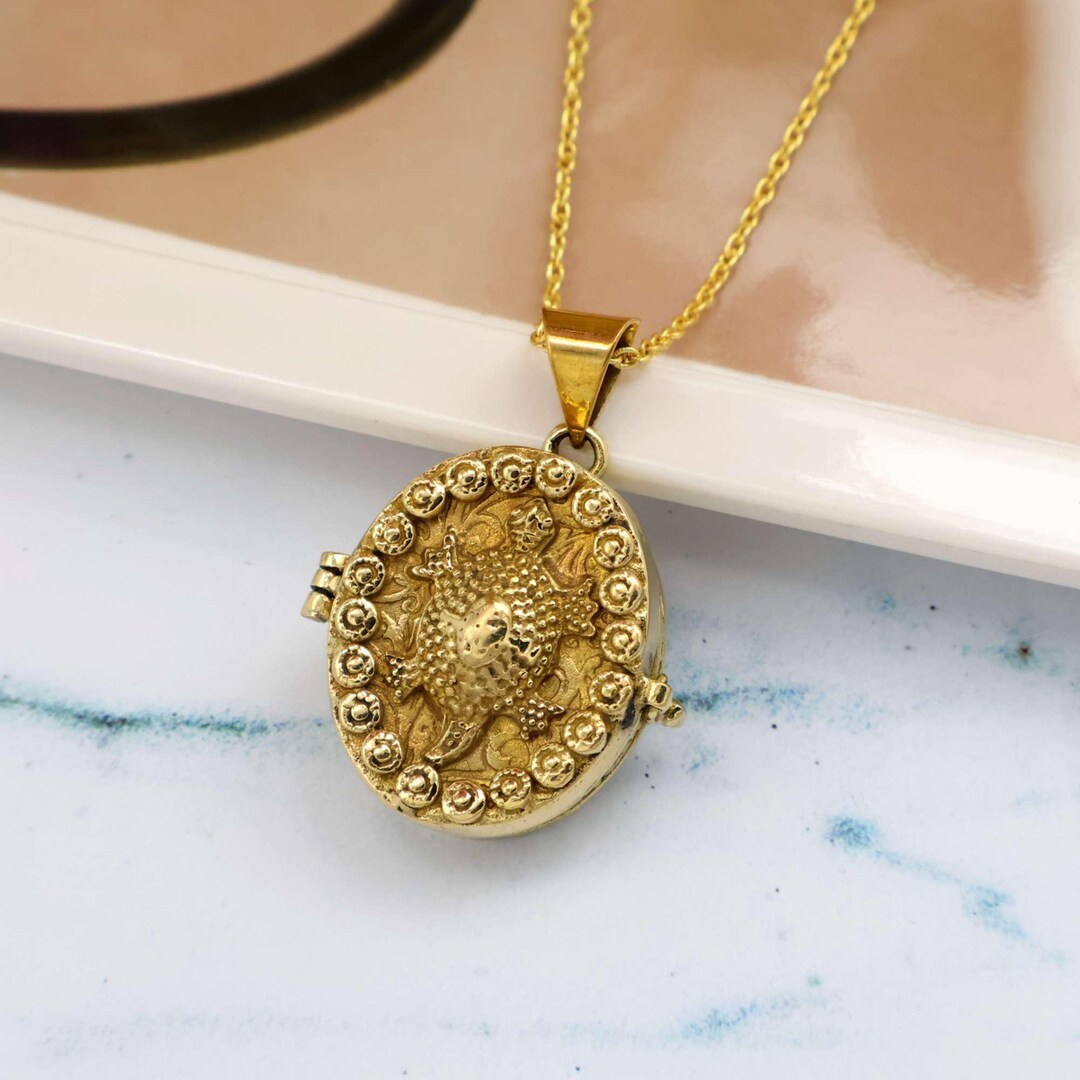 Turtle Locket Secret Box Locket With Poison Turtle Pendant, Brass Turtle Jewellery ...