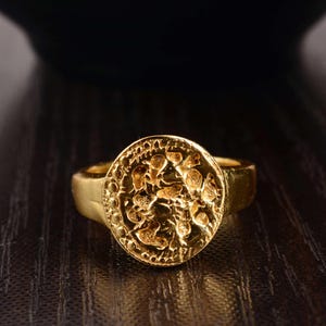 Handmade Brass Scarab Beetle Ring: Egyptian Statement Jewelry