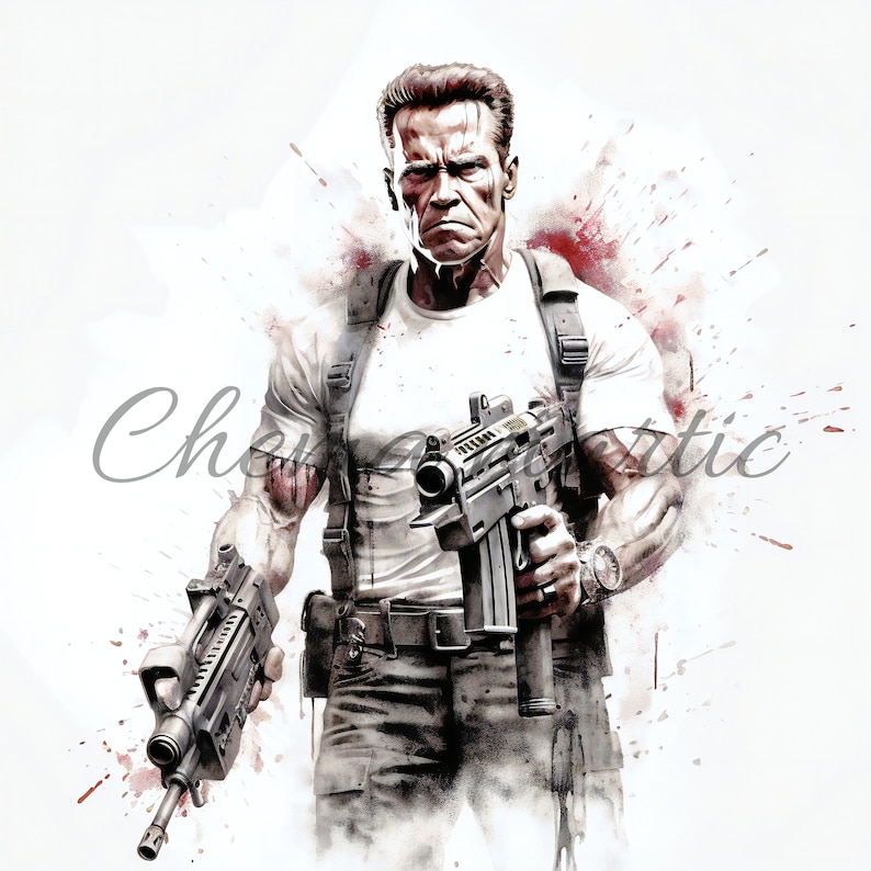 10 Images of Arnold Schwarzenegger Terminator Paintings, Clipart ...