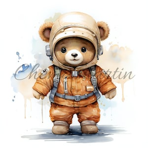 Imágenes de ositos con uniforme, clipart, descarga digital, 10 JPG alta calidad de 4096x4096 - 300 DPI, para impresión digital, arte digital