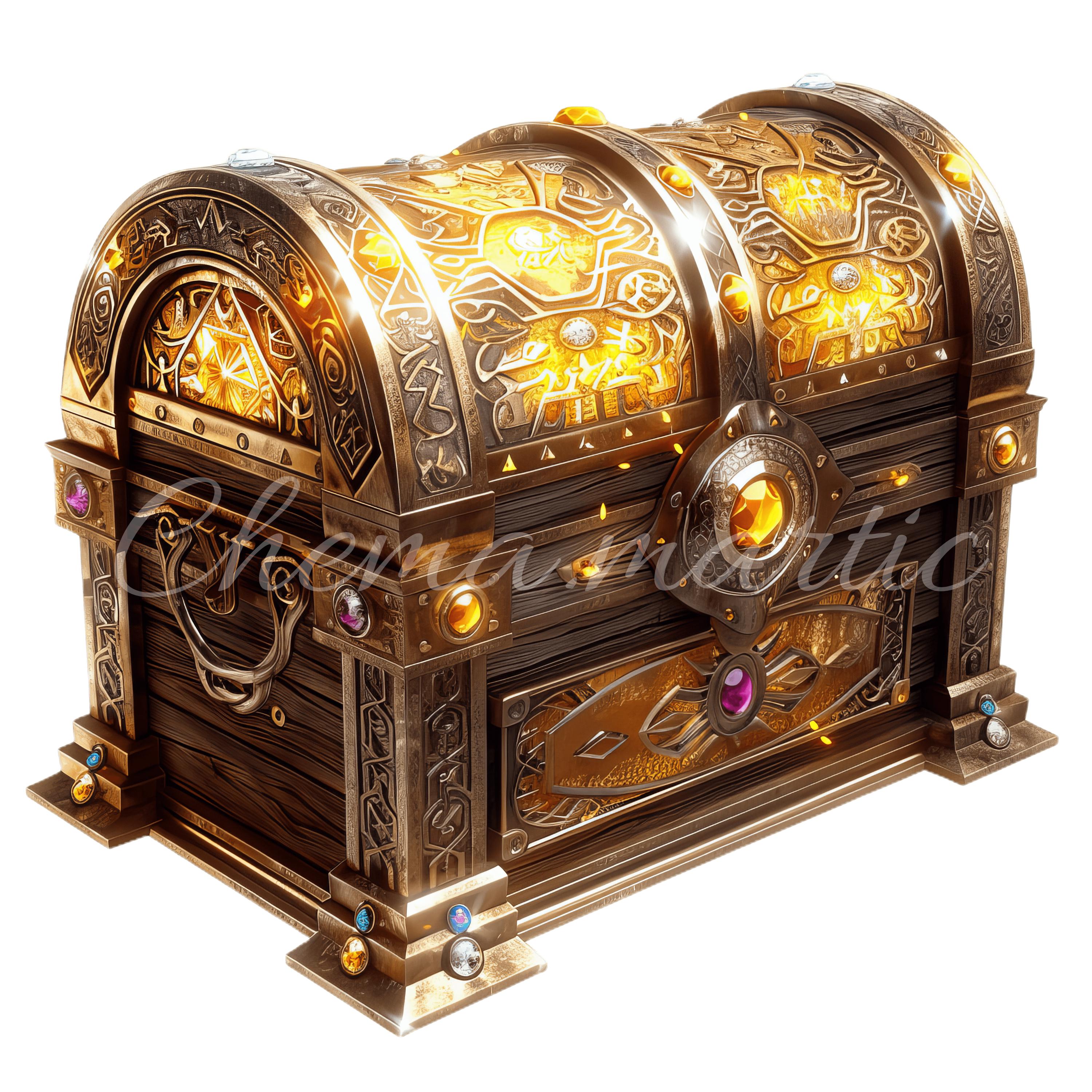 Pack 10 Images of Wooden Magic Chest, Clipart, 10 PNG No Background ...