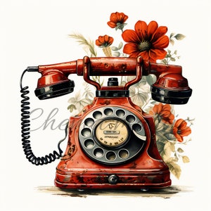 10 imágenes teléfonos antiguos, clipart, descarga digital, 10 JPG alta calidad de 4096x4096 - 300 DPI, para impresión digital, arte digital.