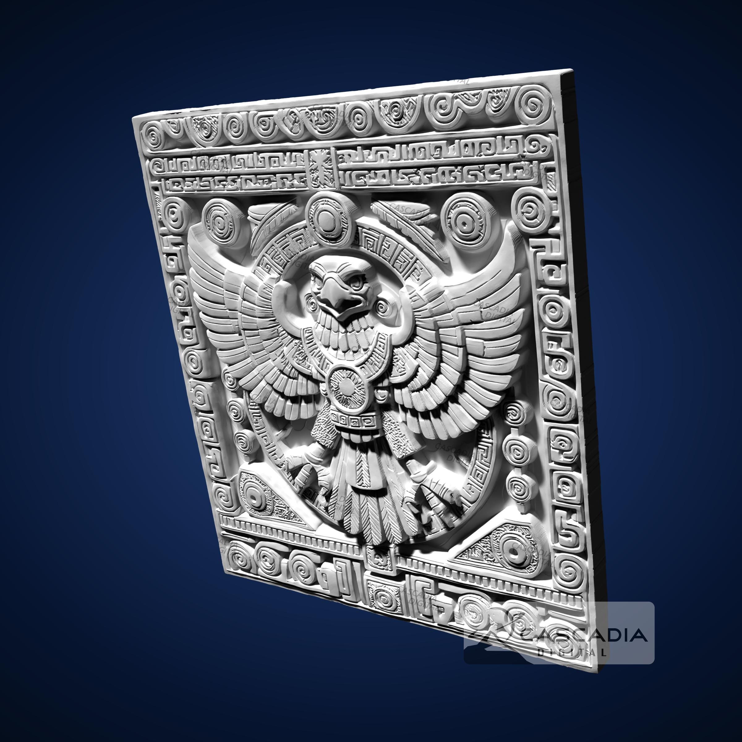 Eagle Raven Aztec - 3D STL Model for CNC/3D Printing - Mayan Mexico ...