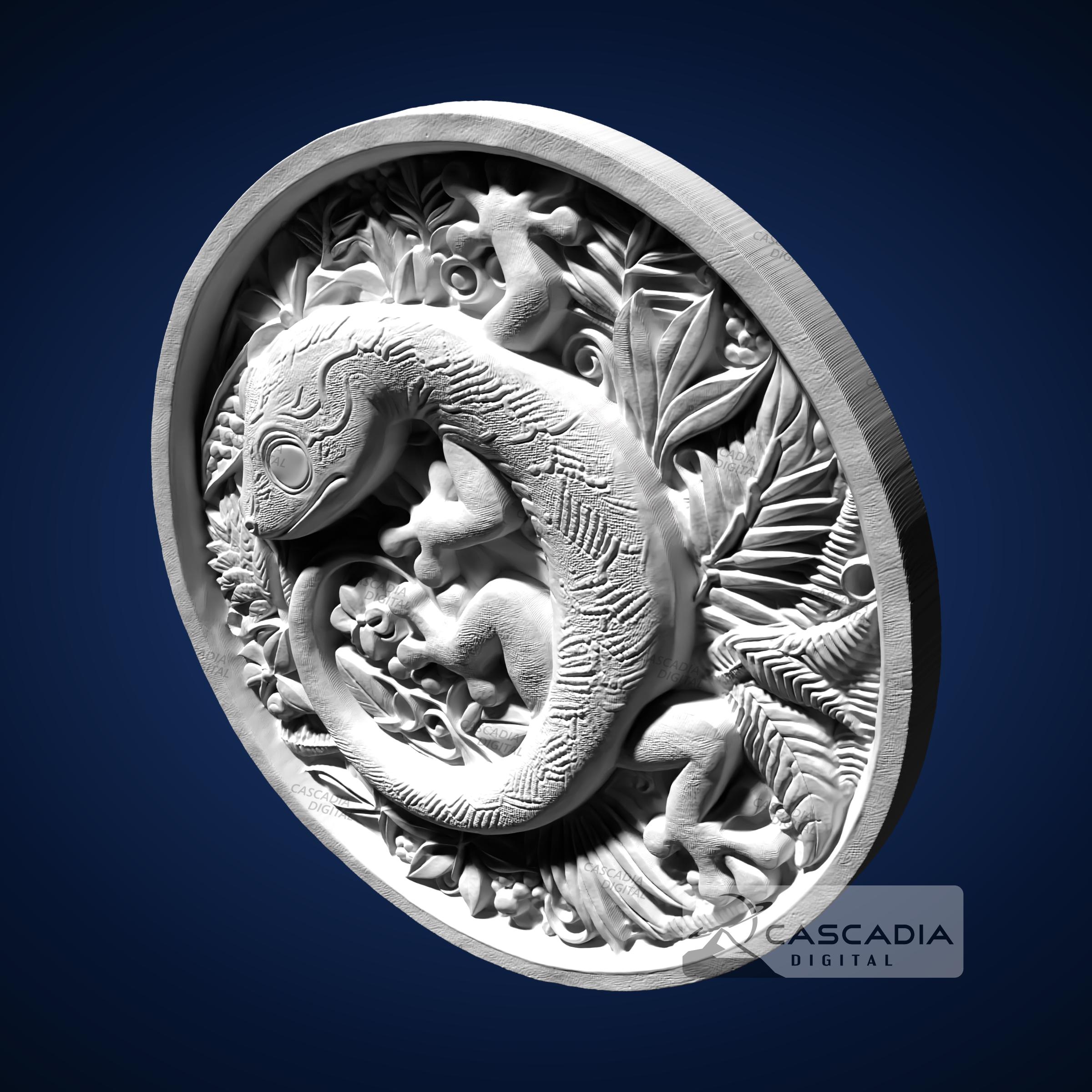 Gecko Round - STL Model for CNC Router and 3D Printing - Etsy
