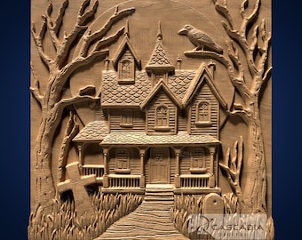 Haunted House - STL Model for CNC Router and 3D Printing