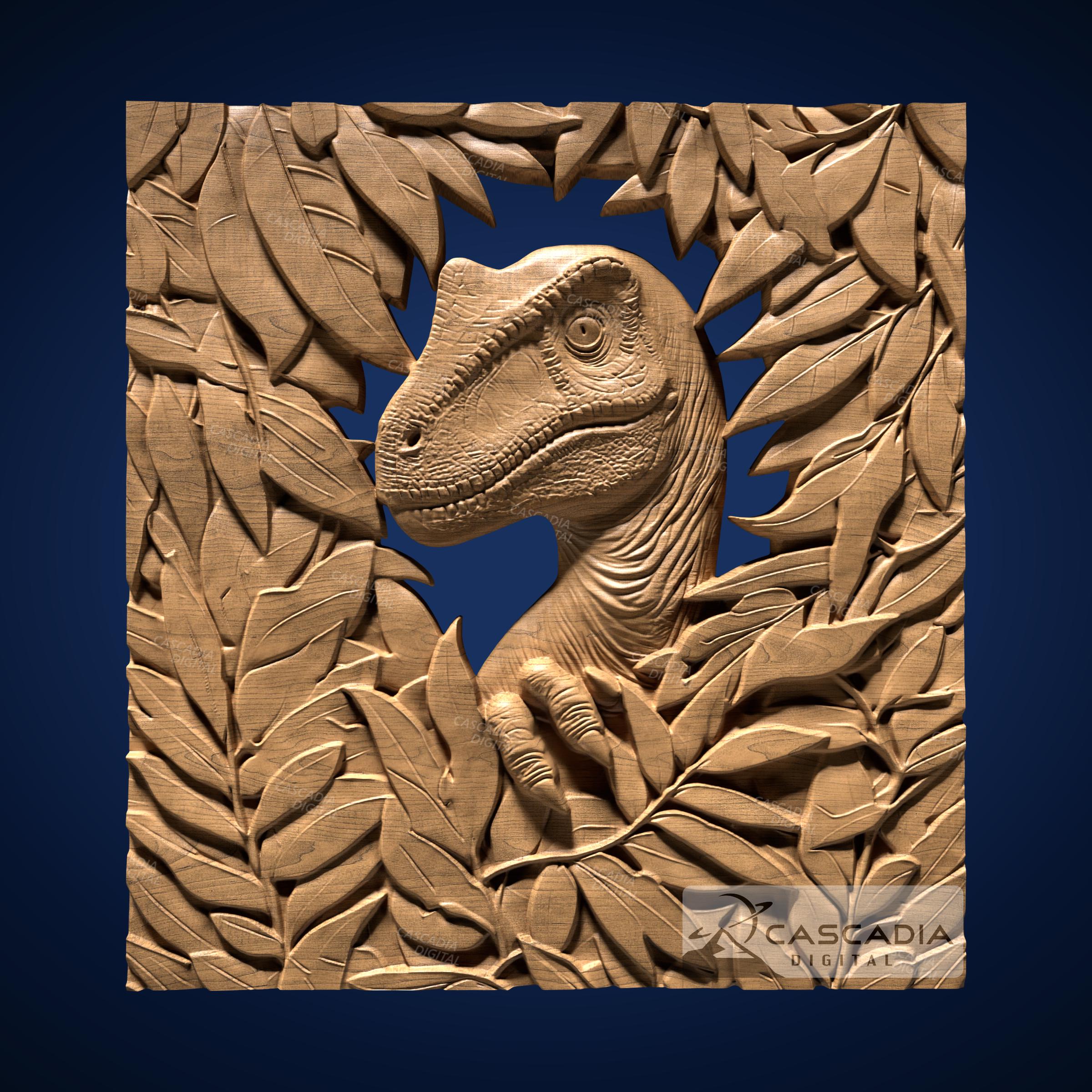 Raptor in Leaves - STL Model for CNC Router and 3D Printing - Etsy