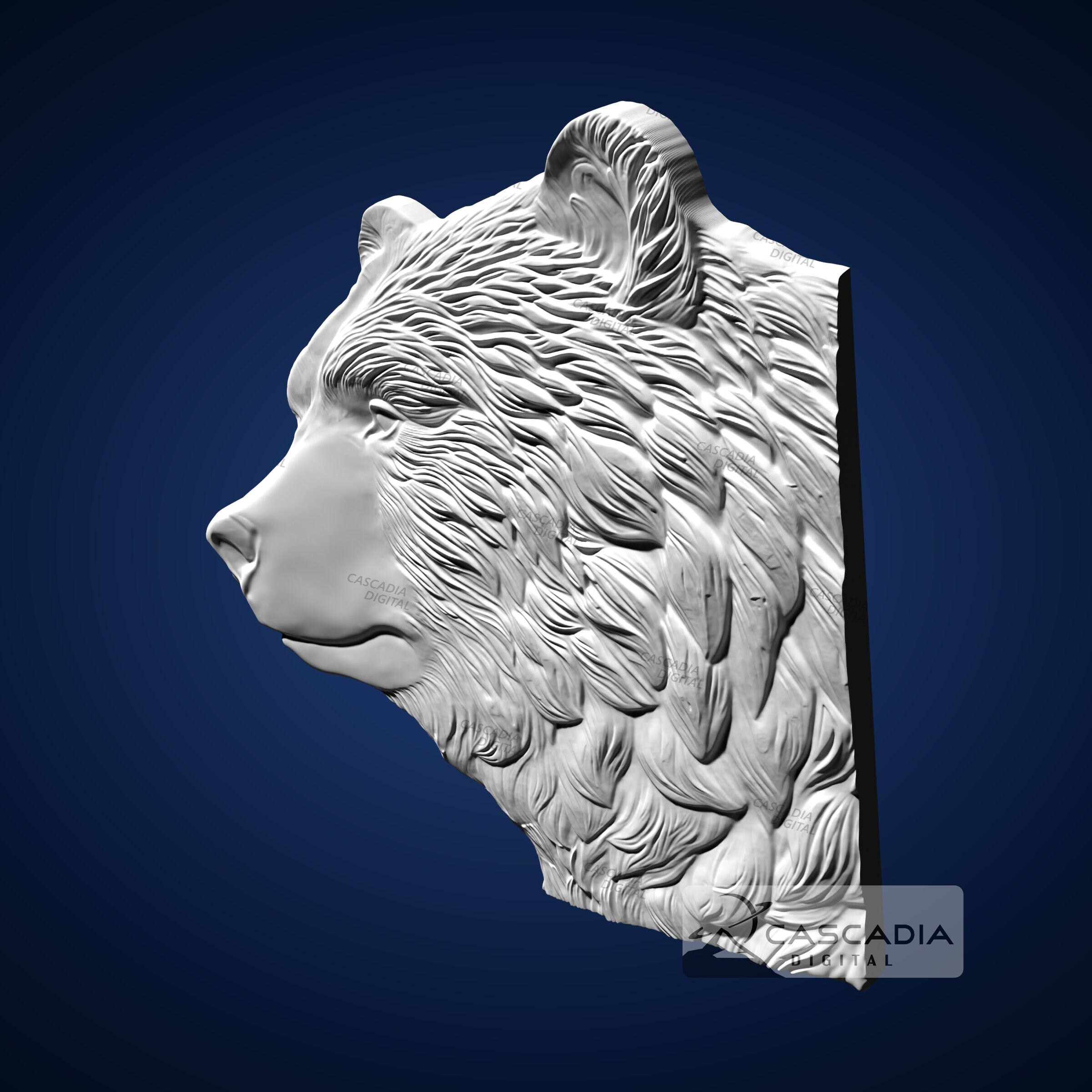 Bear Head 3D STL File for CNC Router, 3D Print, Casting, Wood Carving ...
