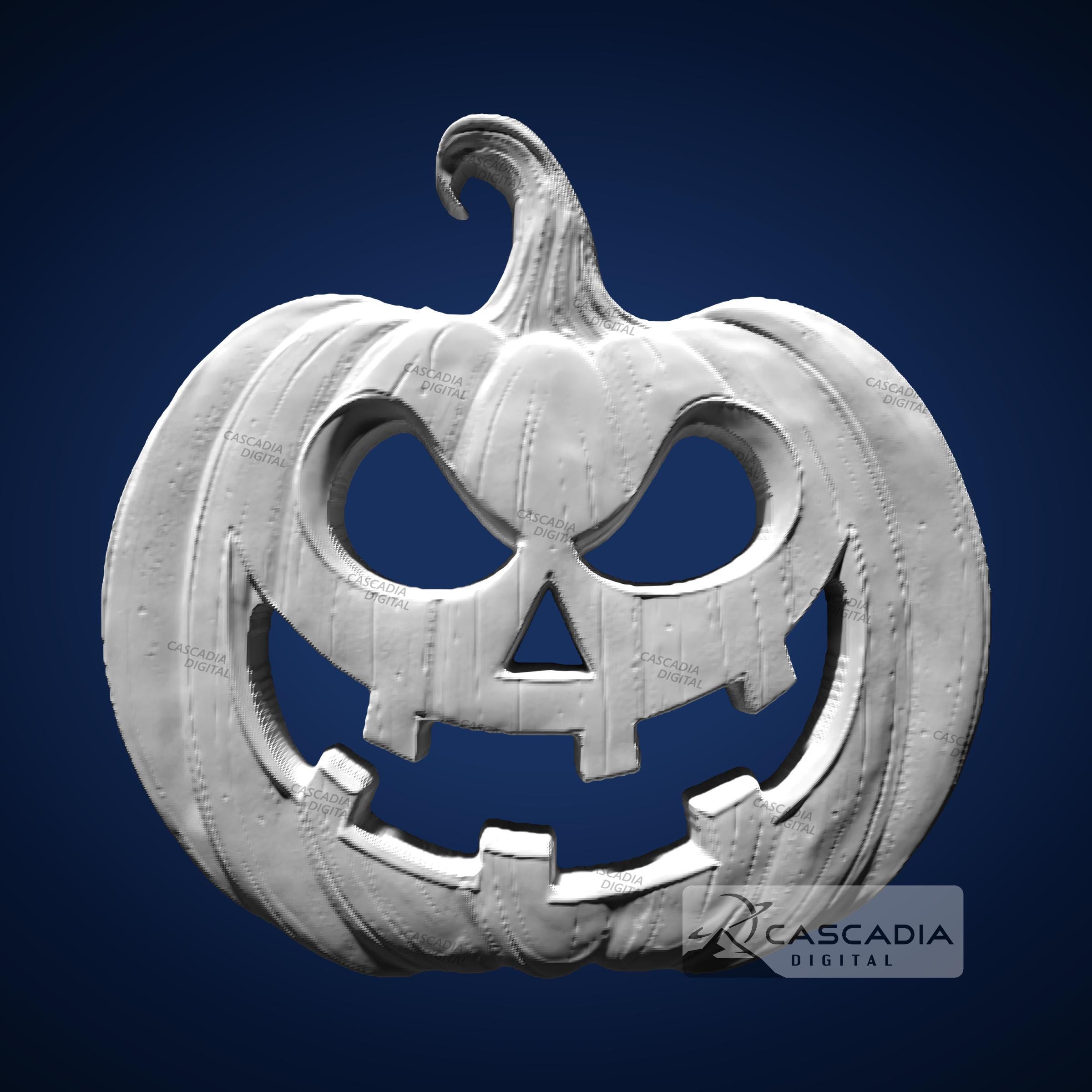 Jack-o-lantern Face - 3D STL Model for CNC/3D Printing - Halloween