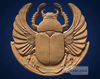 Scarab Egyptian - STL Model for CNC Router and 3D Printing