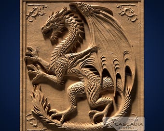 Dragon medieval  - STL Model for CNC Router and 3D Printing