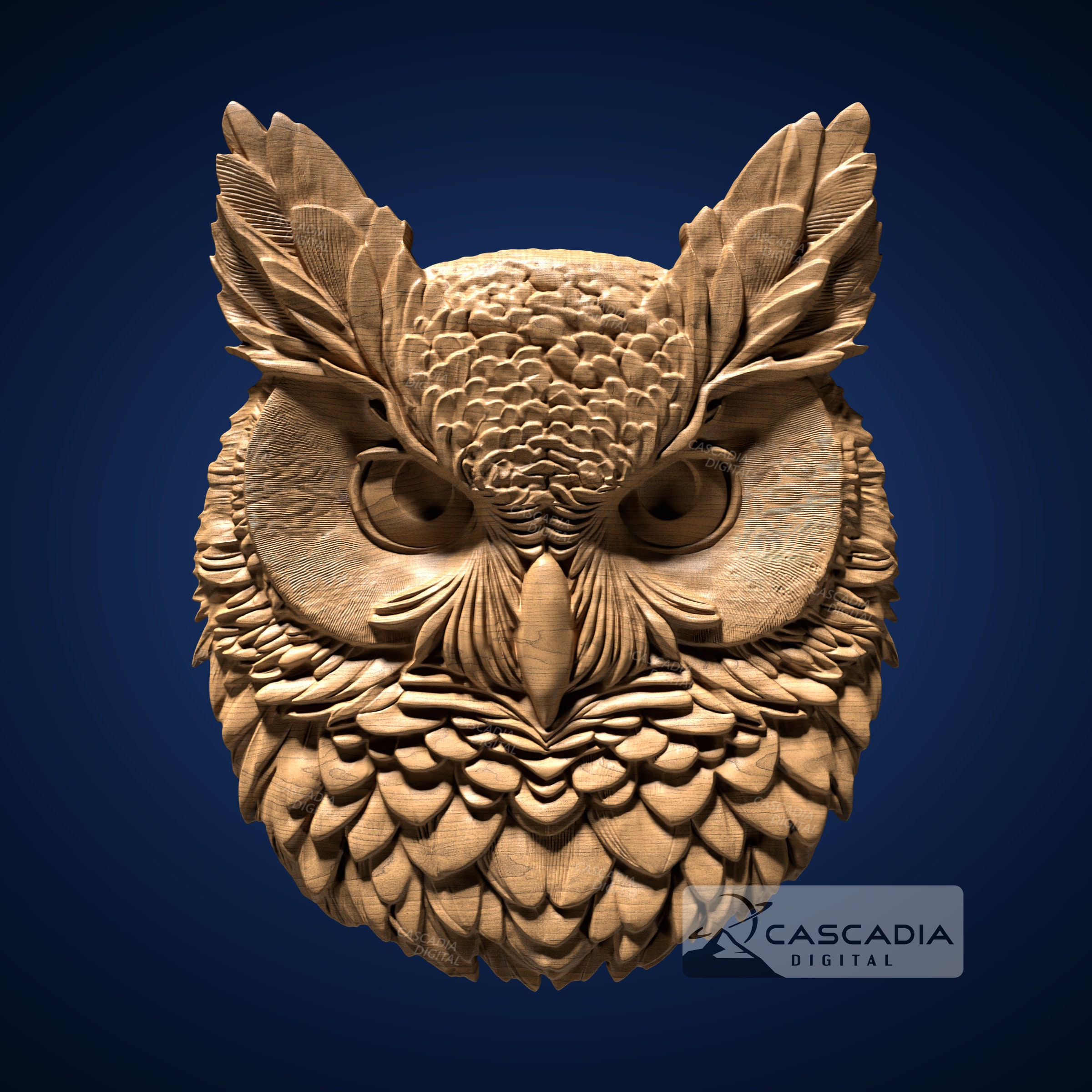 3Dプリント作品「The Man and the Horned Owl」 Horned Owl - STL Model for CNC Router and 3D Printing - Etsy Israel