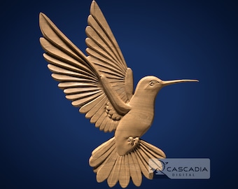 Hummingbird - 3D STL Model for CNC/3D Printing - Animal wildlife nature bird  1354