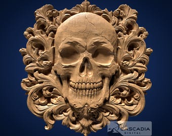 Skull Gothic - STL Model for CNC Router and 3D Printing