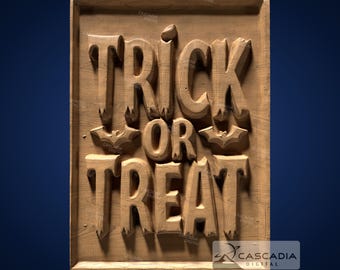 Trick Treat Bat - STL Model for CNC Router and 3D Printing