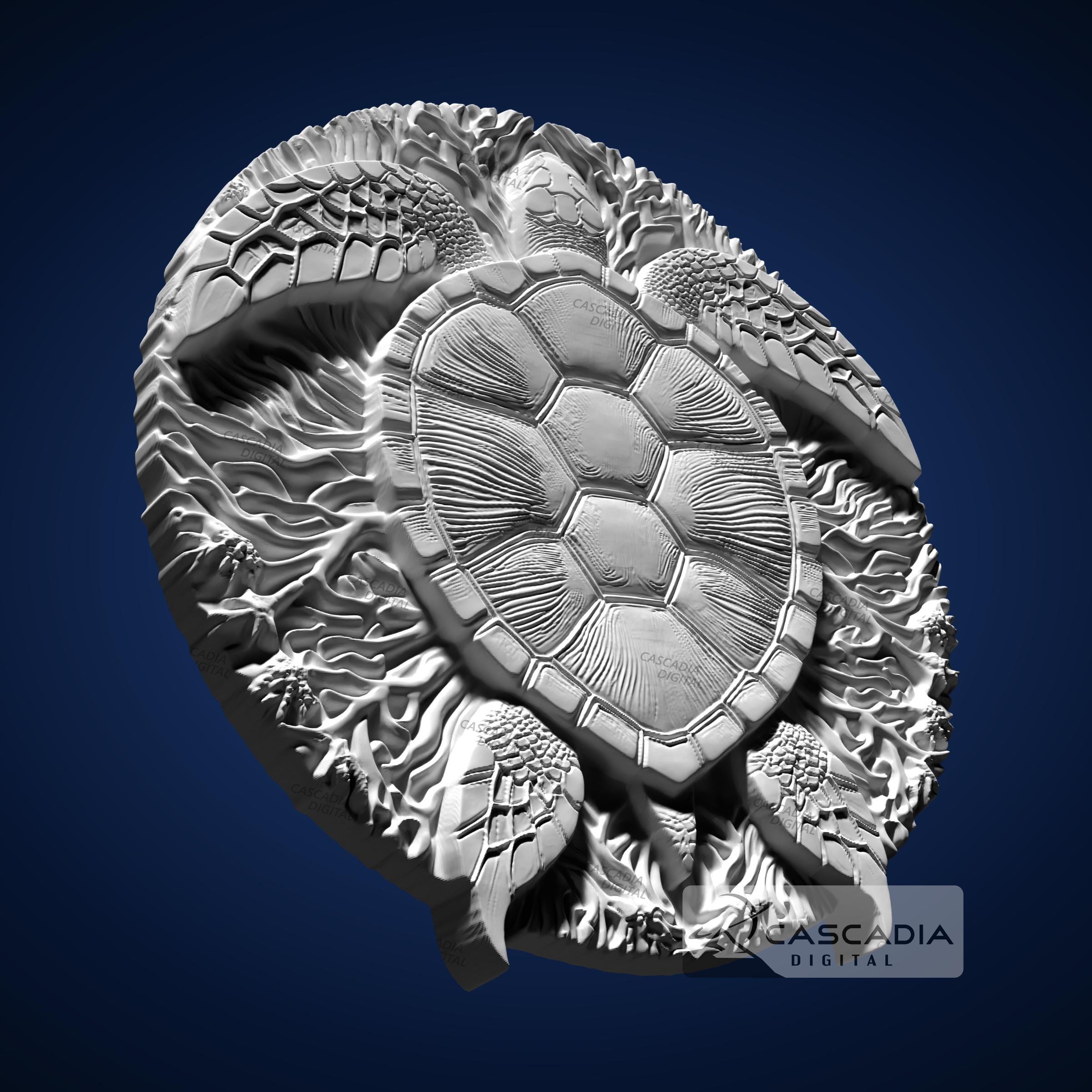Sea Turtle Round - STL Model for CNC Router and 3D Printing - Etsy