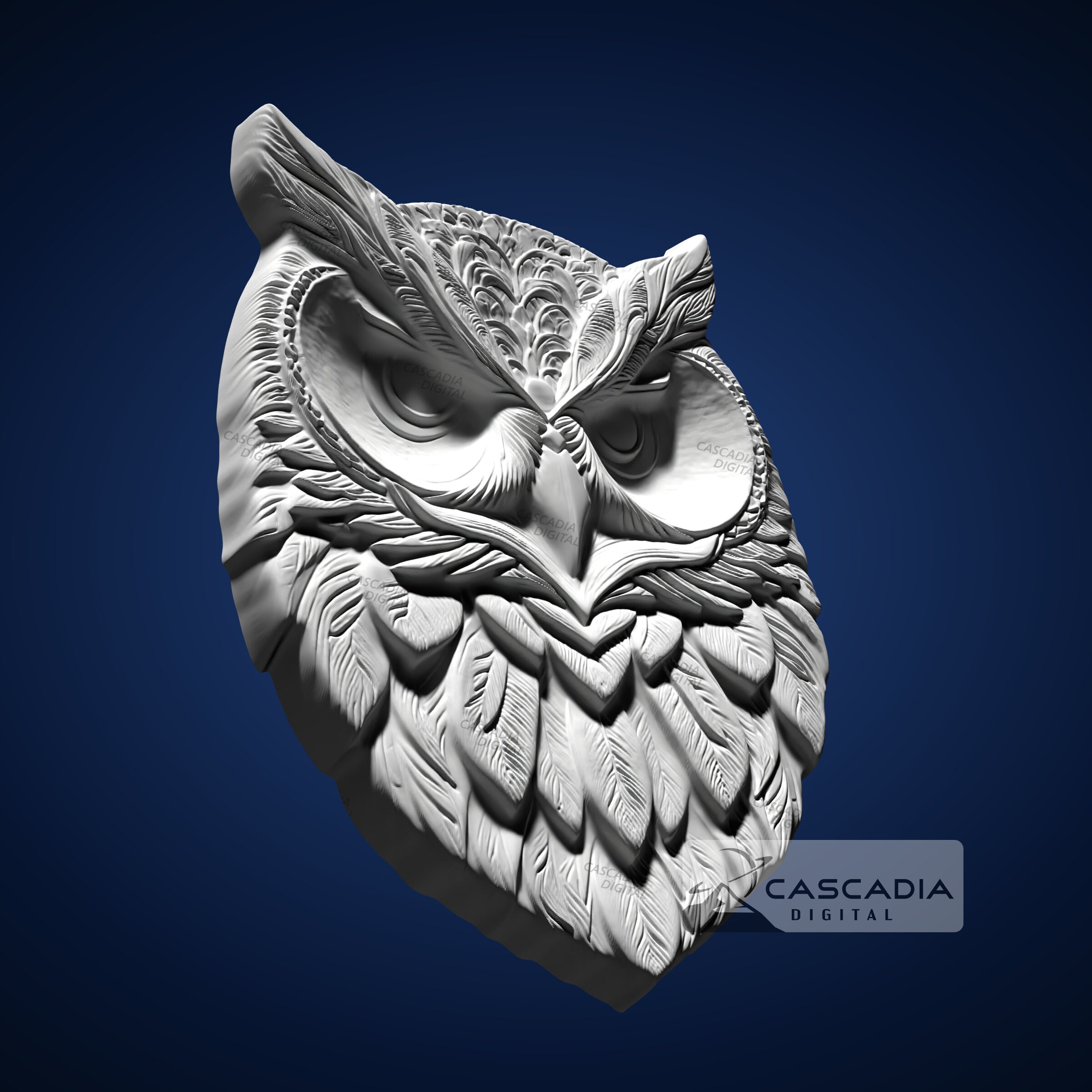 Owl 3D STL File for CNC Router, 3D Print, Casting, Wood Carving ...