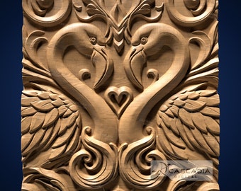 Flamingo Love - STL Model for CNC Router and 3D Printing