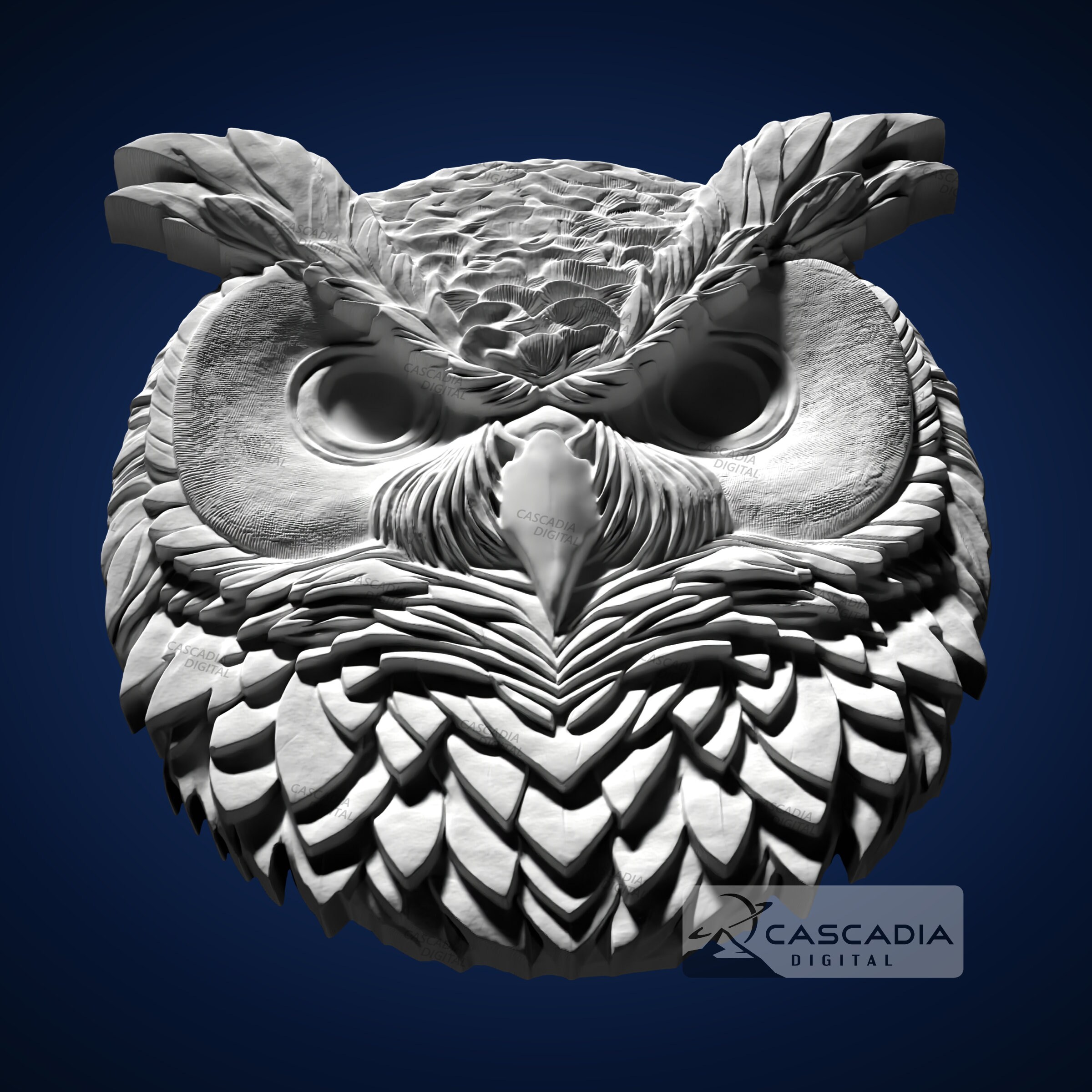 Horned Owl - STL Model for CNC Router and 3D Printing - Etsy