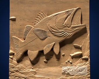 Large Mouth Bass - STL Model for CNC Router and 3D Printing