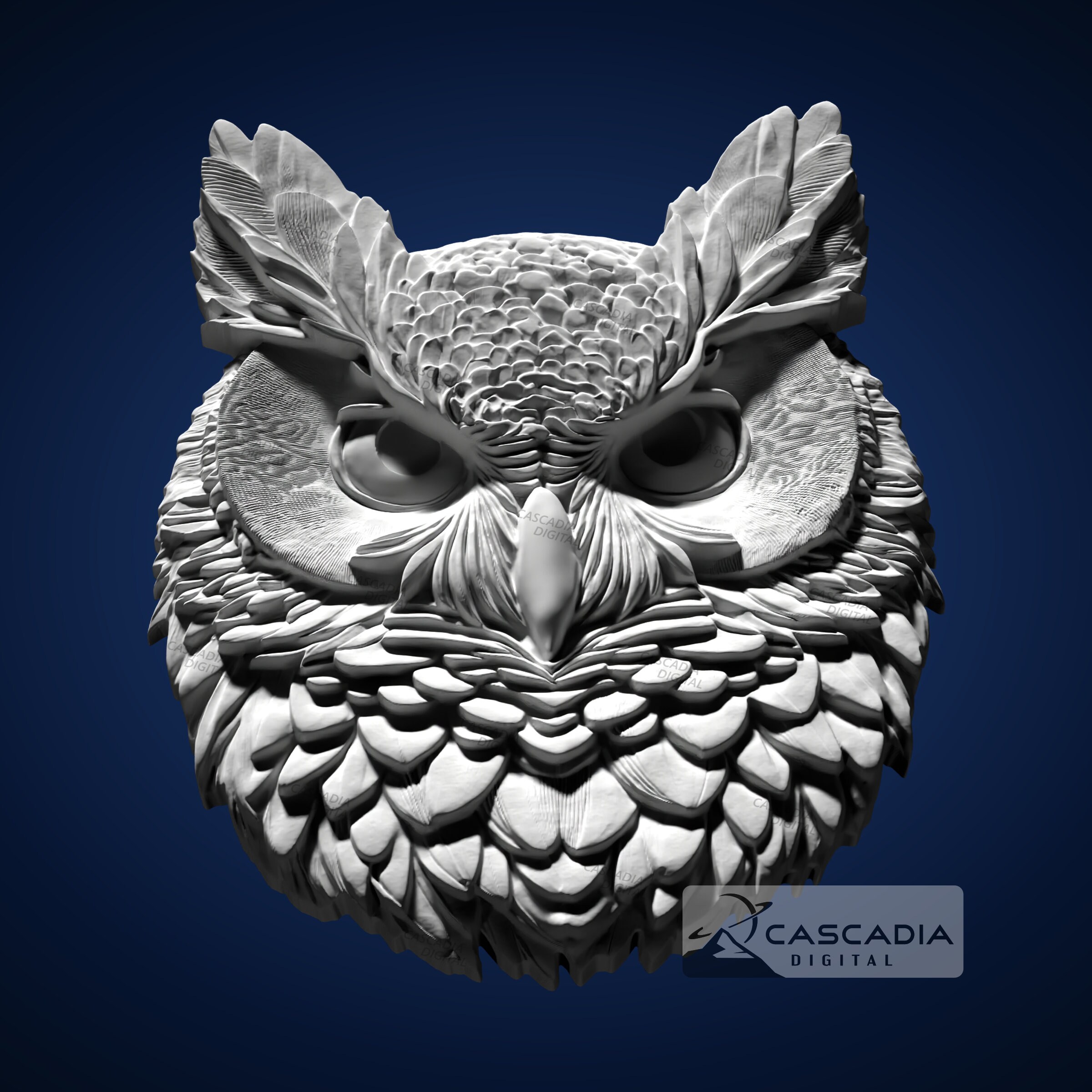 Horned Owl - STL Model for CNC Router and 3D Printing - Etsy Israel