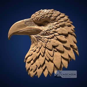 Raven Head 3D STL File for CNC Router, 3D Print, Casting, Wood Carving Engraving 3D Relief Animal wildlife bird nature bas relief 1398