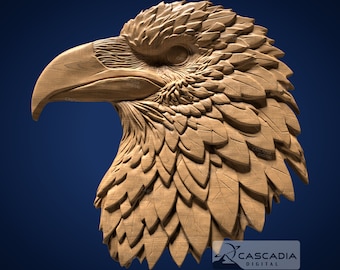 Raven Head - STL Model for CNC Router and 3D Printing
