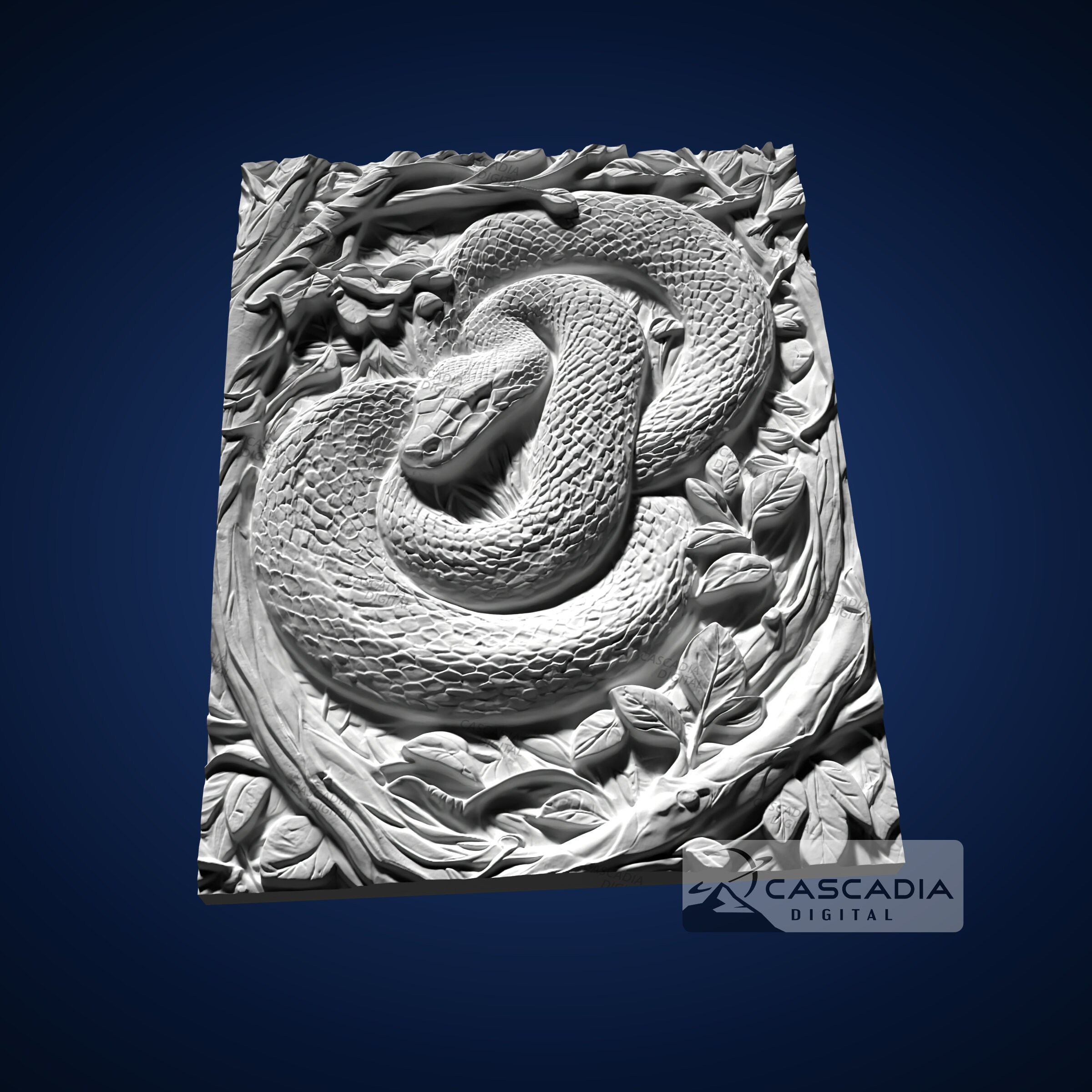 Python in Tree 3D STL File for CNC Router Wood Carving, 3D Printing ...