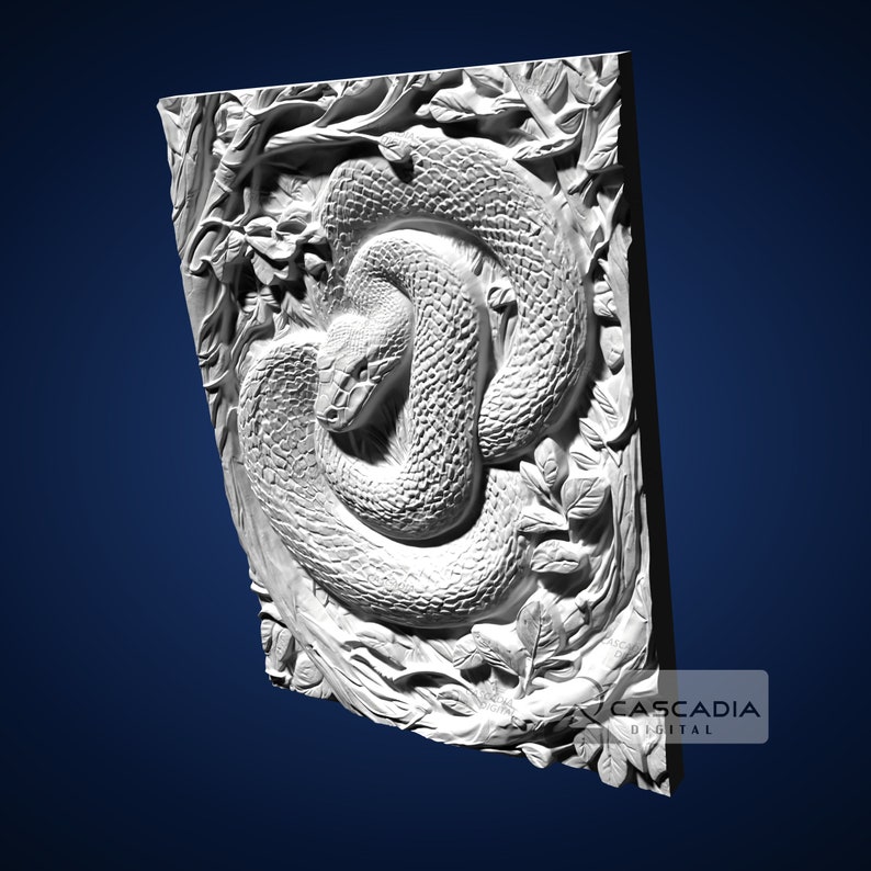 Python Snake in Tree 3D STL File for CNC Router, 3D Print, Casting ...