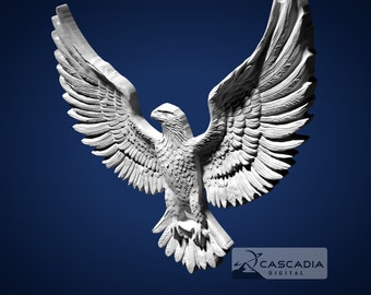 Eagle 3D STL File for CNC Router, 3D Print, Casting, Wood
